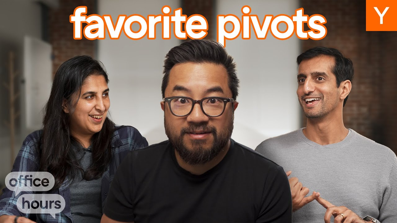 A promo image for Office Hours featuring three YC group partners